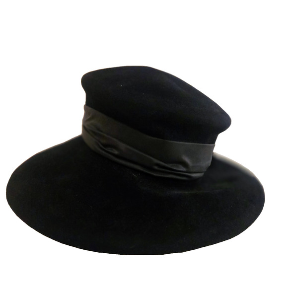 Marina Killery couture Vintage Black Hat NWT Collector\'s Rare Adjustable size main image 9